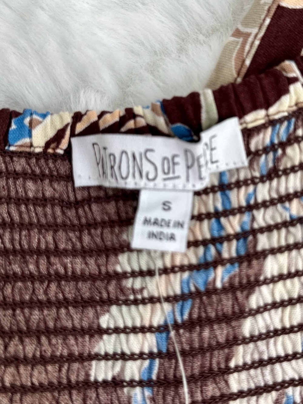 🤎 Patrons of Peace Floral Smocked Wide-Leg Jumpsuit – Dream Brown – Size Small - Picture 10 of 11